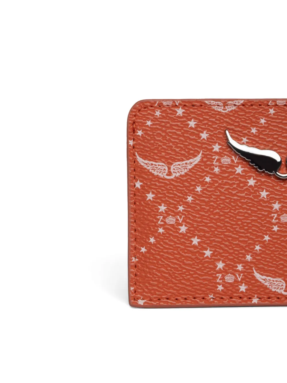 Zadig & Voltaire Monogram Star-print Cardholder In Orange