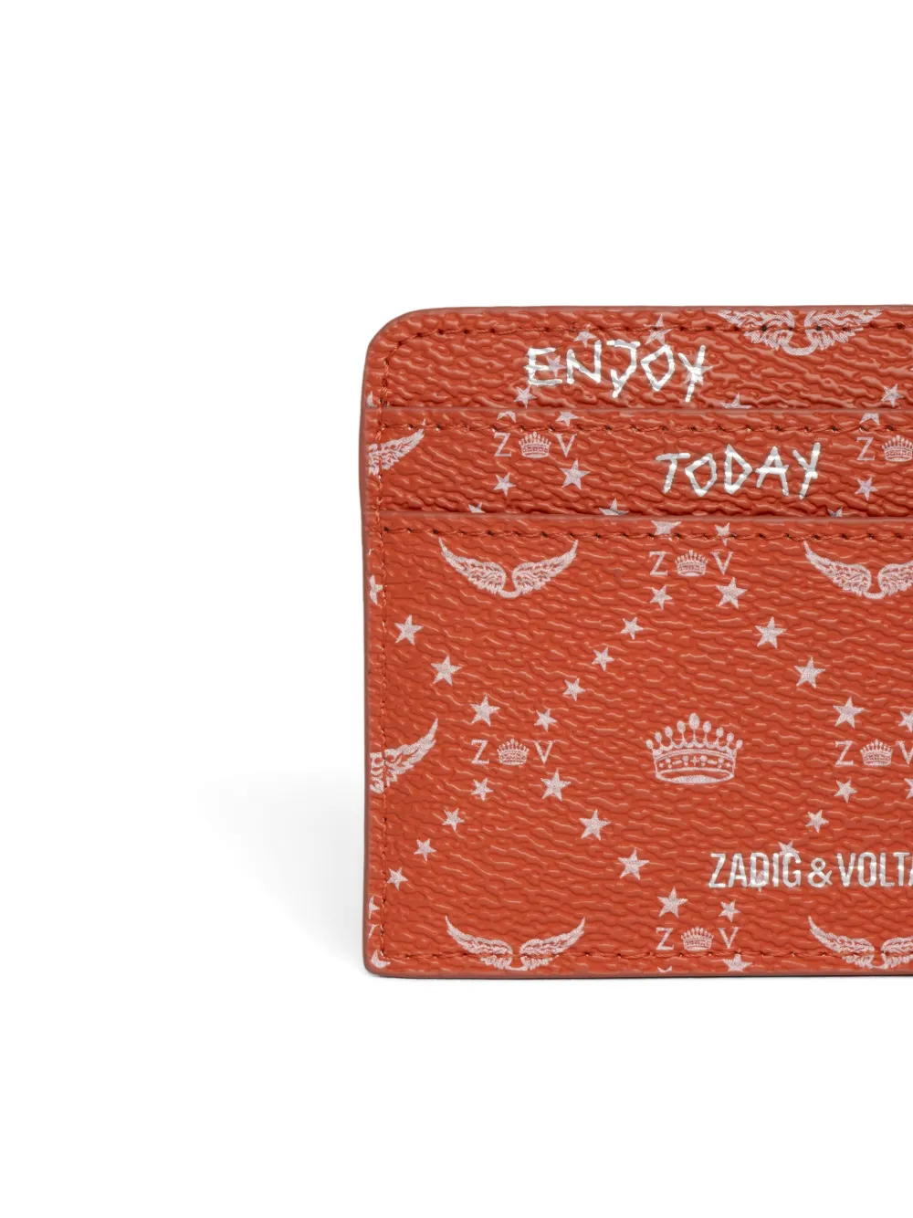 Zadig&Voltaire Pasjeshouder met sterrenprint en monogram - Oranje
