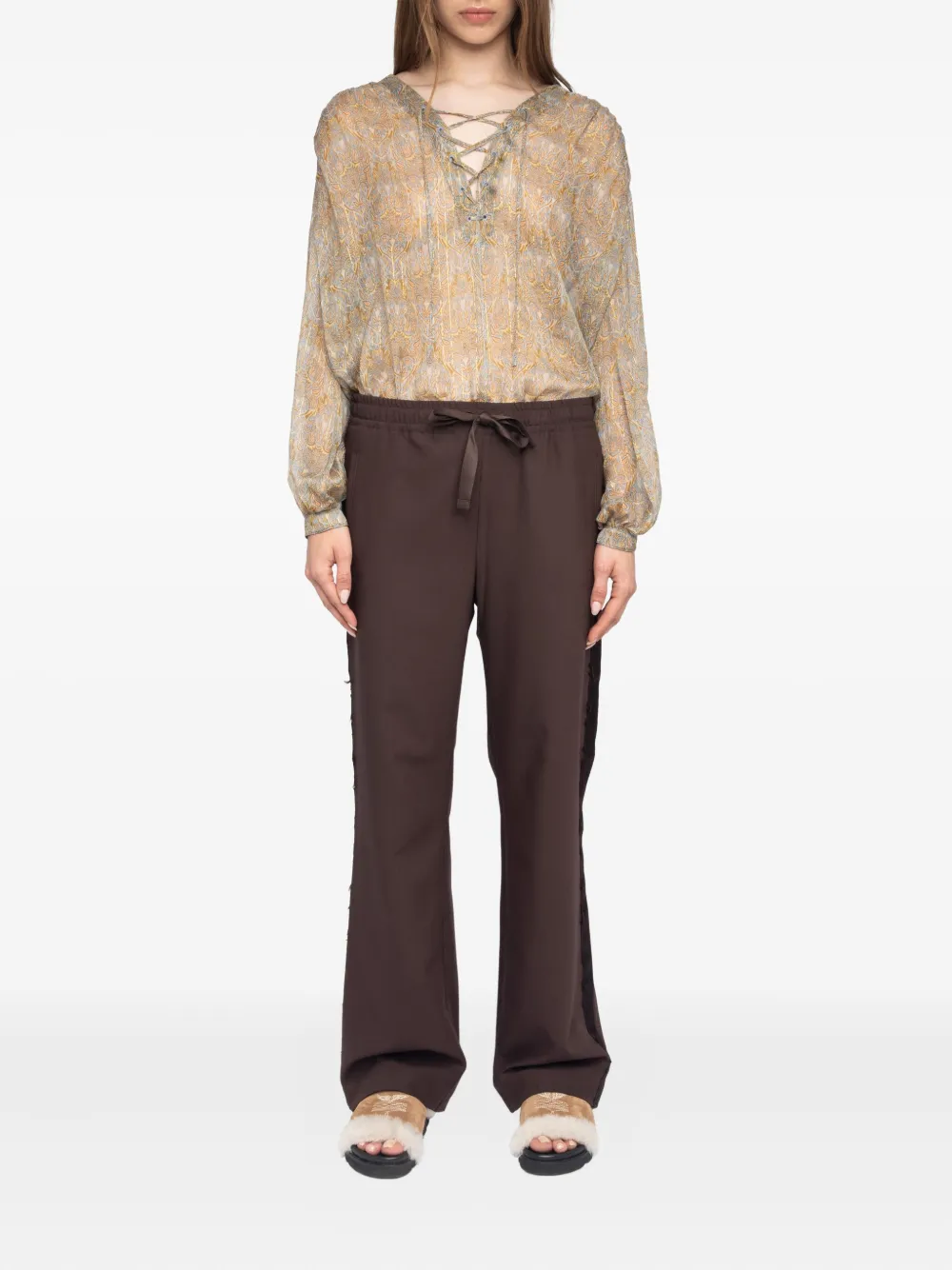 Zadig&Voltaire Evy broek met trekkoord Bruin