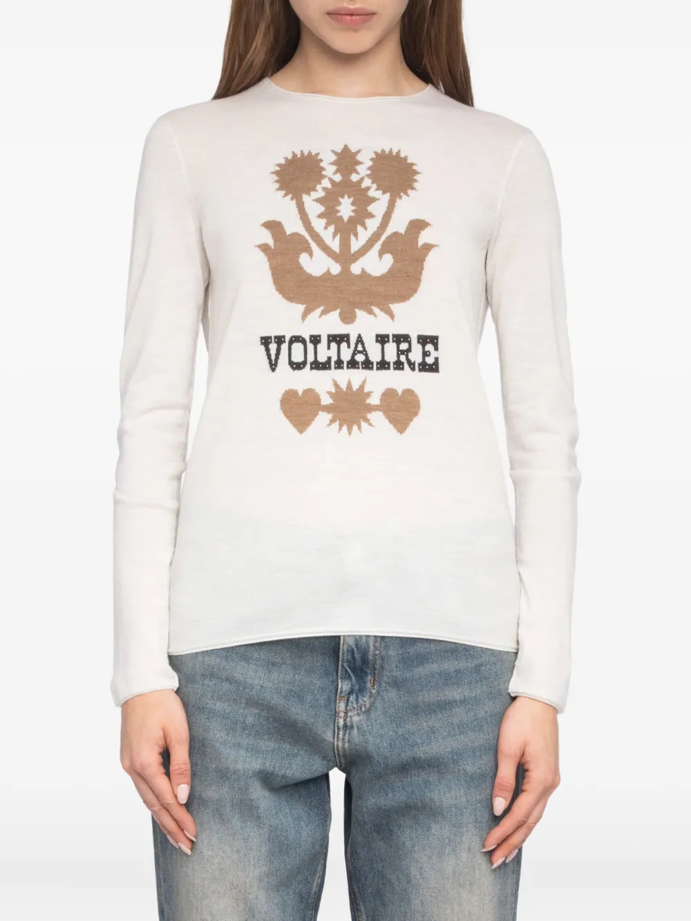Zadig&Voltaire Teissa floral-embellished sweater Beige