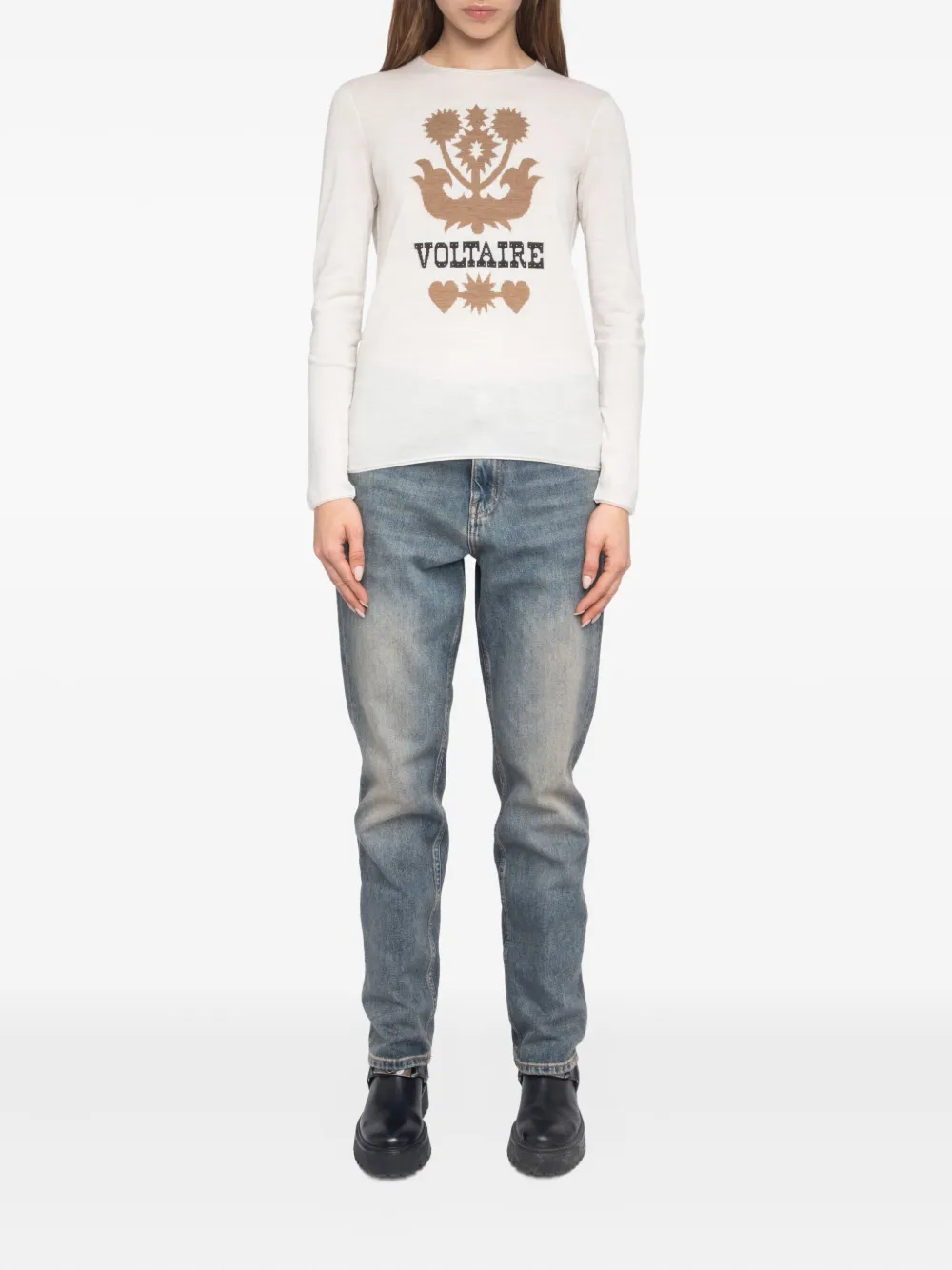 Zadig&Voltaire Teissa floral-embellished sweater Beige