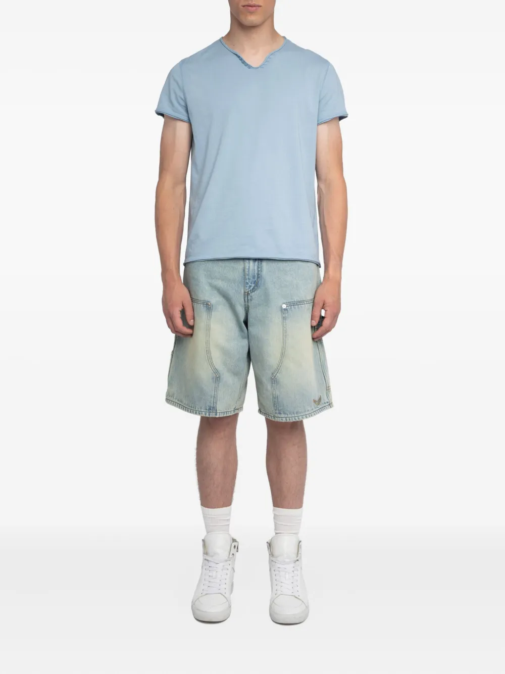 Zadig&Voltaire Monastir V-neck T-shirt - Blauw