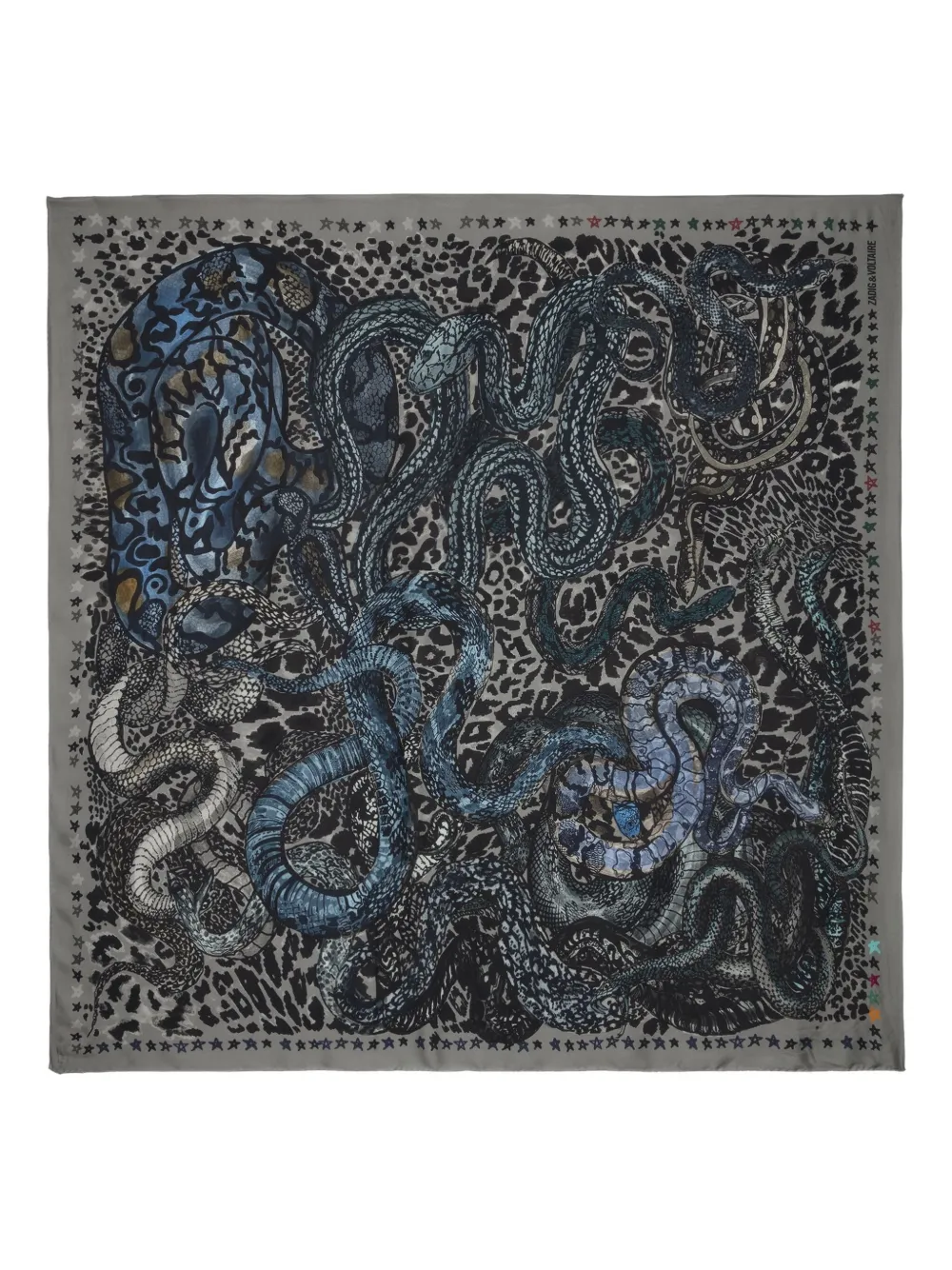 Zadig&Voltaire Sjaal met Billie Snales-print Grijs