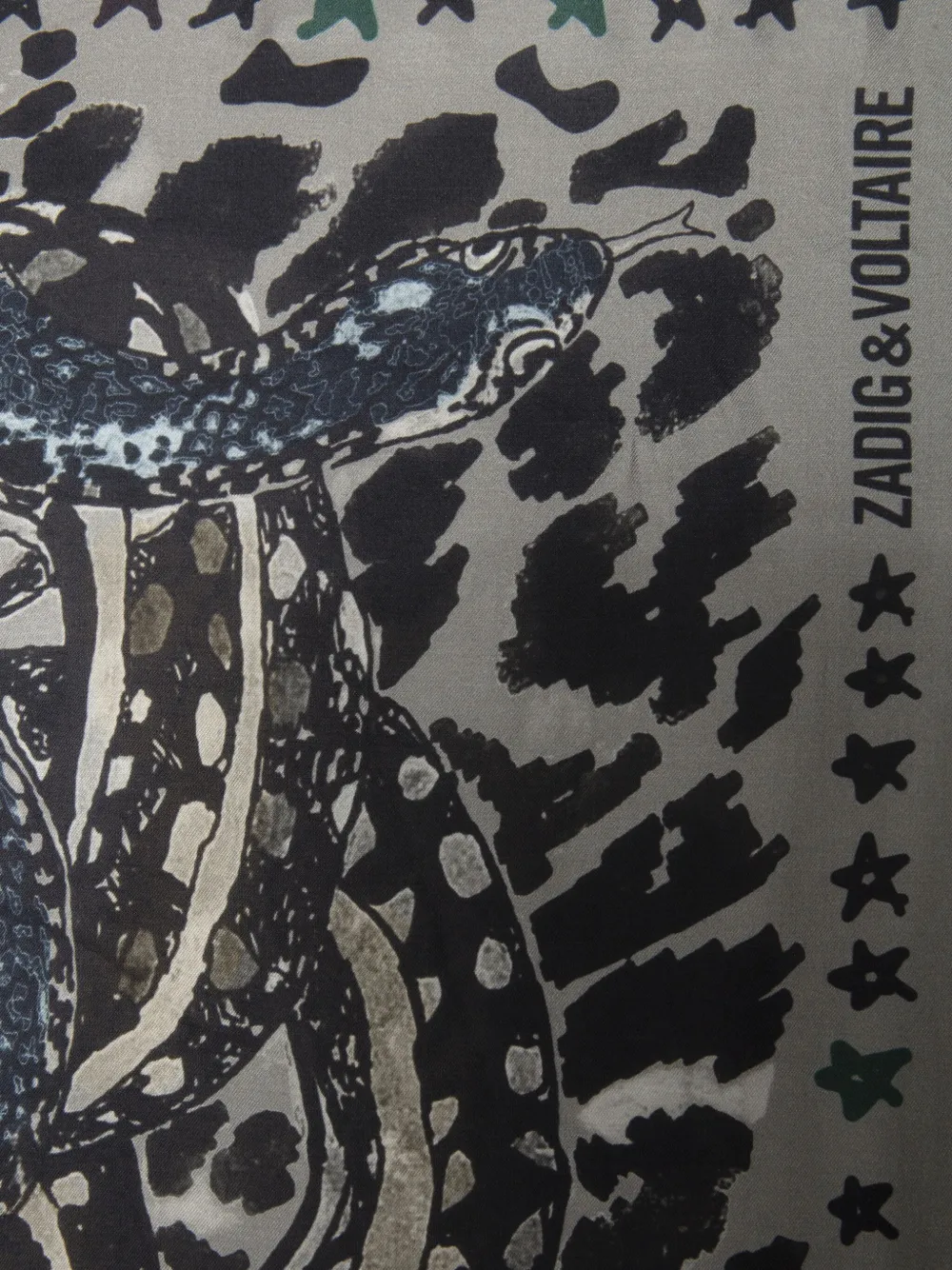 Zadig&Voltaire Sjaal met Billie Snales-print - Grijs