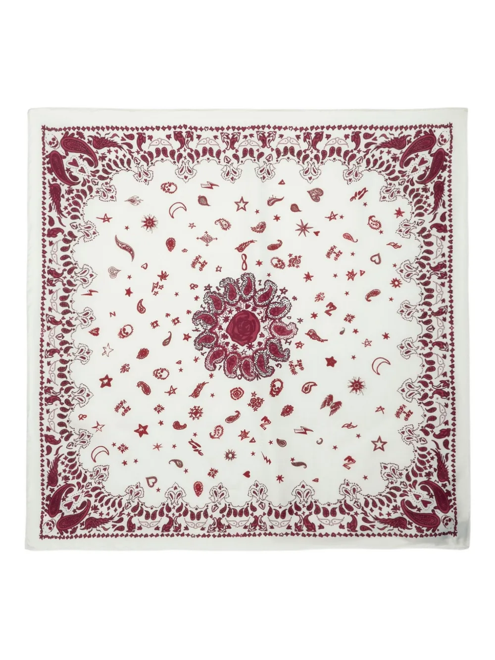 Zadig&Voltaire Debbie 85 sjaal met Bandana-print Wit