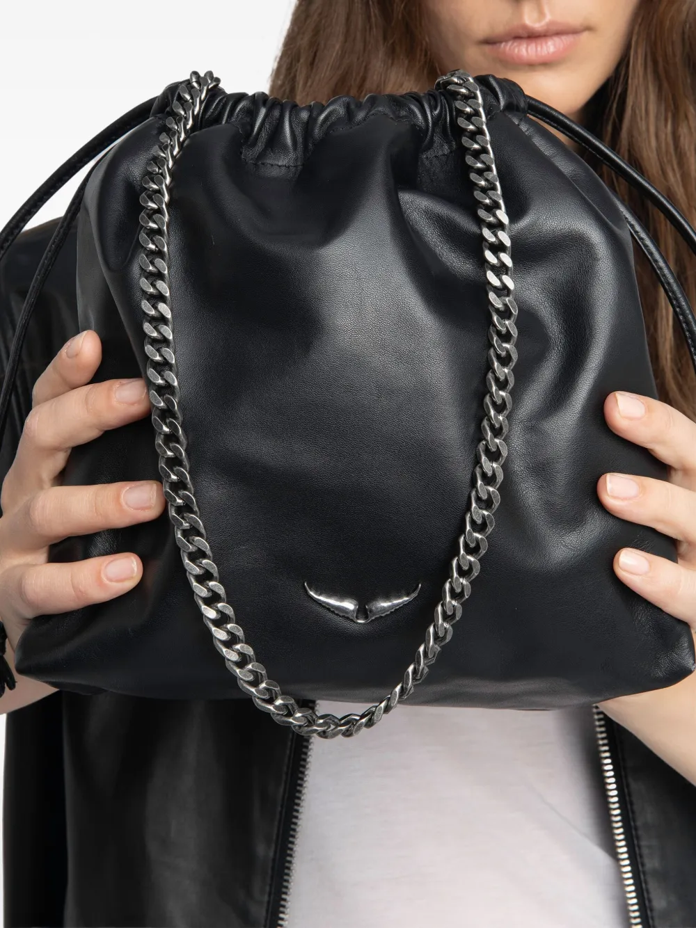 Zadig&Voltaire Tas met trekkoord en handgreep Zwart