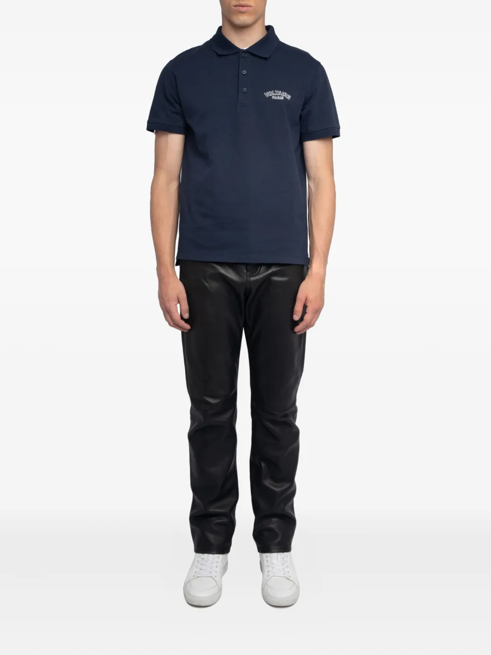 Zadig&Voltaire Dimitri logo-embroidered polo shirt - Blauw