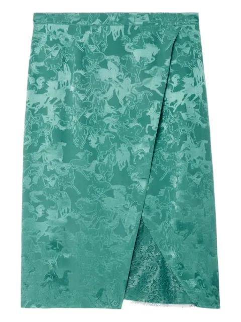 Zadig&Voltaire Julen horse-jacquard lace-insert midi skirt