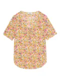 Zadig&Voltaire floral-print short-sleeve top - Orange