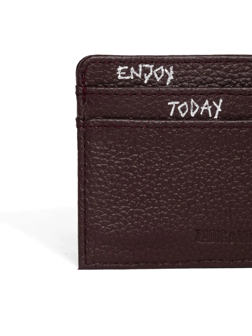 Zadig & Voltaire Womens Fierce Zv Pass Logo-plaque Leather Cardholder In Brown