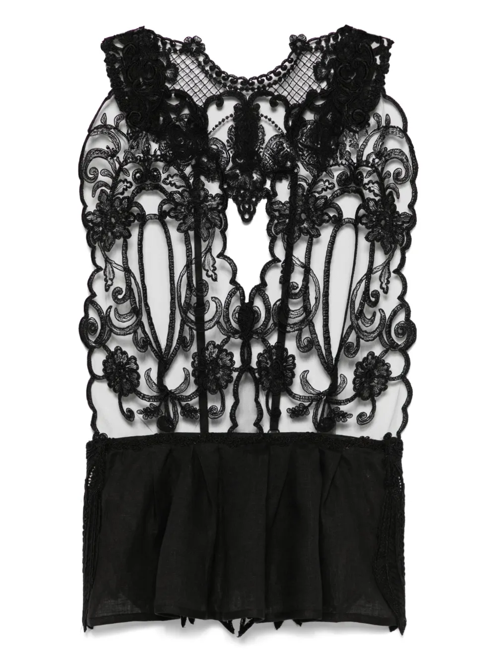 MAURIZIO MYKONOS top con detalle de encaje | negro | Image 1