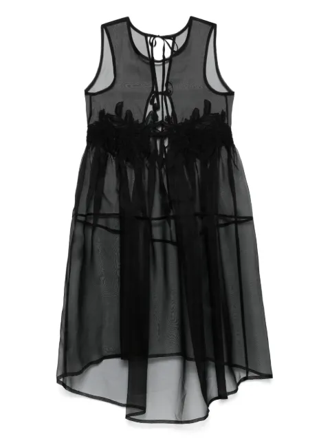 MAURIZIO MYKONOS vestido midi con diseño traslúcido