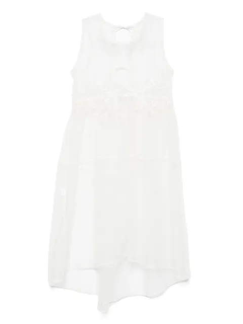 MAURIZIO MYKONOS vestido midi con diseño traslúcido