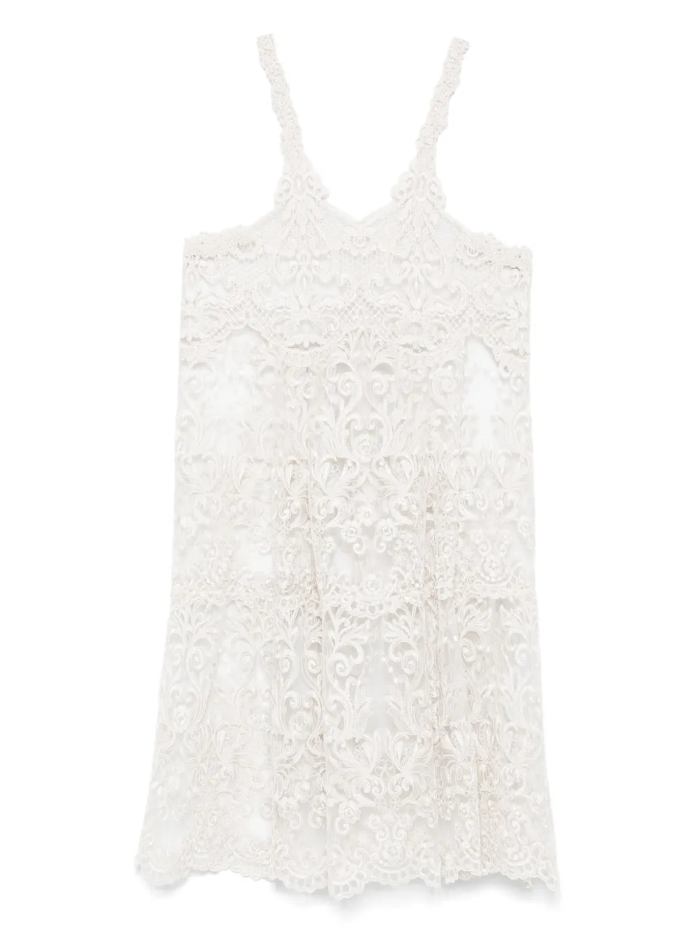 MAURIZIO MYKONOS vestido midi con encaje | neutro | Image 1