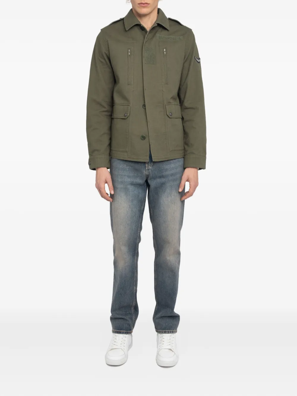 Zadig&Voltaire Kido skull-embroidered jacket Groen