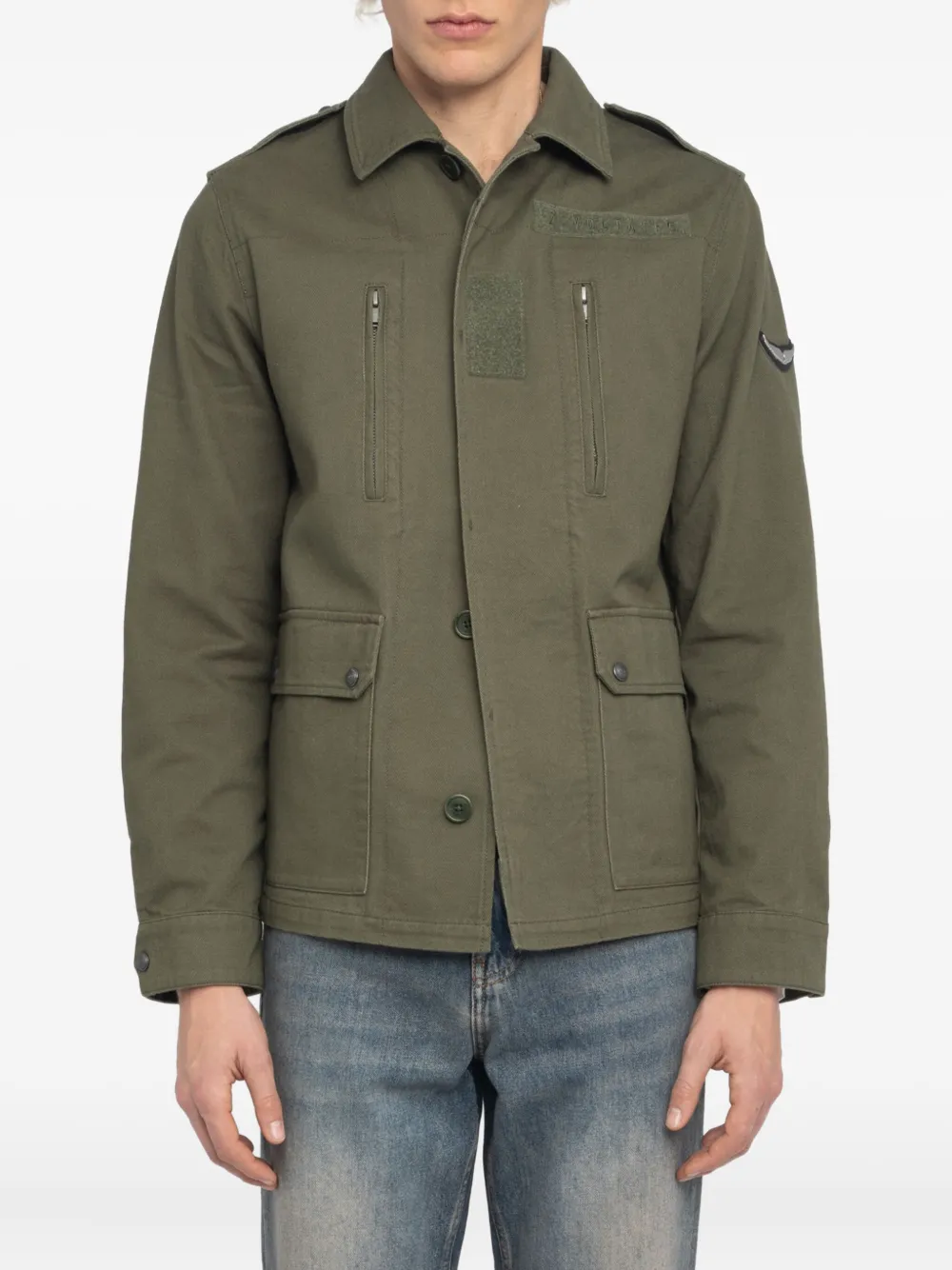 Zadig&Voltaire Kido skull-embroidered jacket Groen