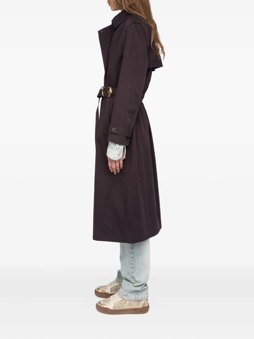 Zadig&Voltaire Kenar double-breasted belted trench coat Bruin