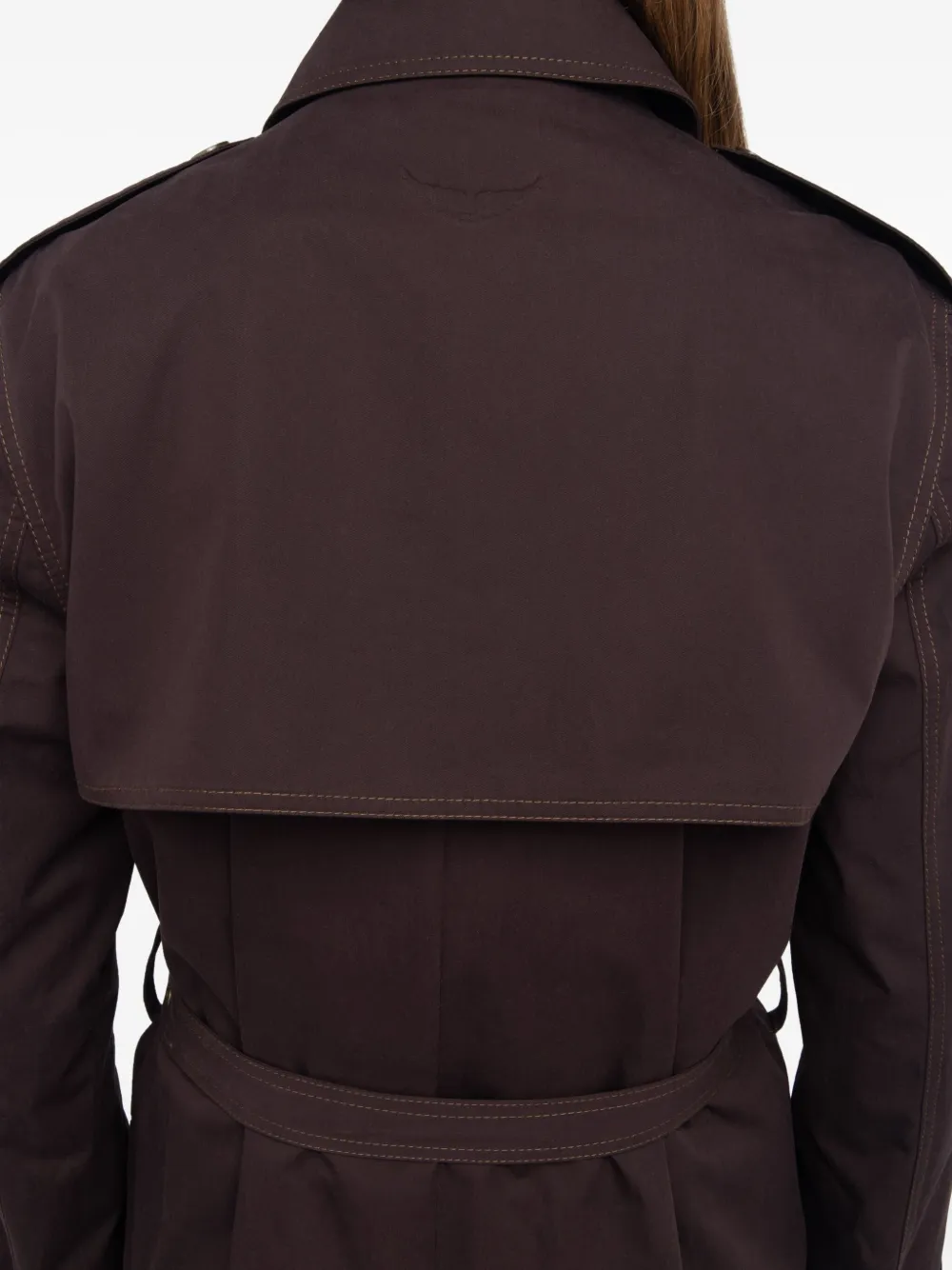 Zadig&Voltaire Kenar double-breasted belted trench coat Bruin