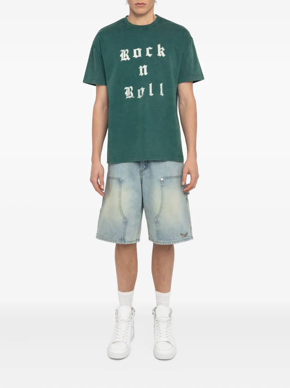 Zadig&Voltaire Teddy Rock N Roll T-shirt met studs Groen