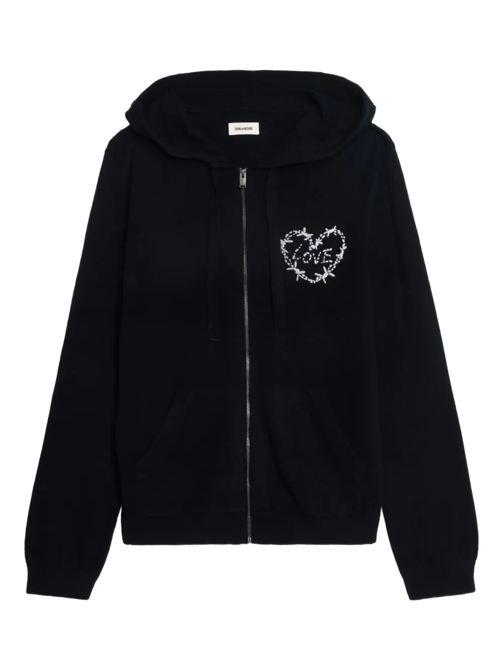 Zadig&Voltaire Clash zip-up hoodie Zwart
