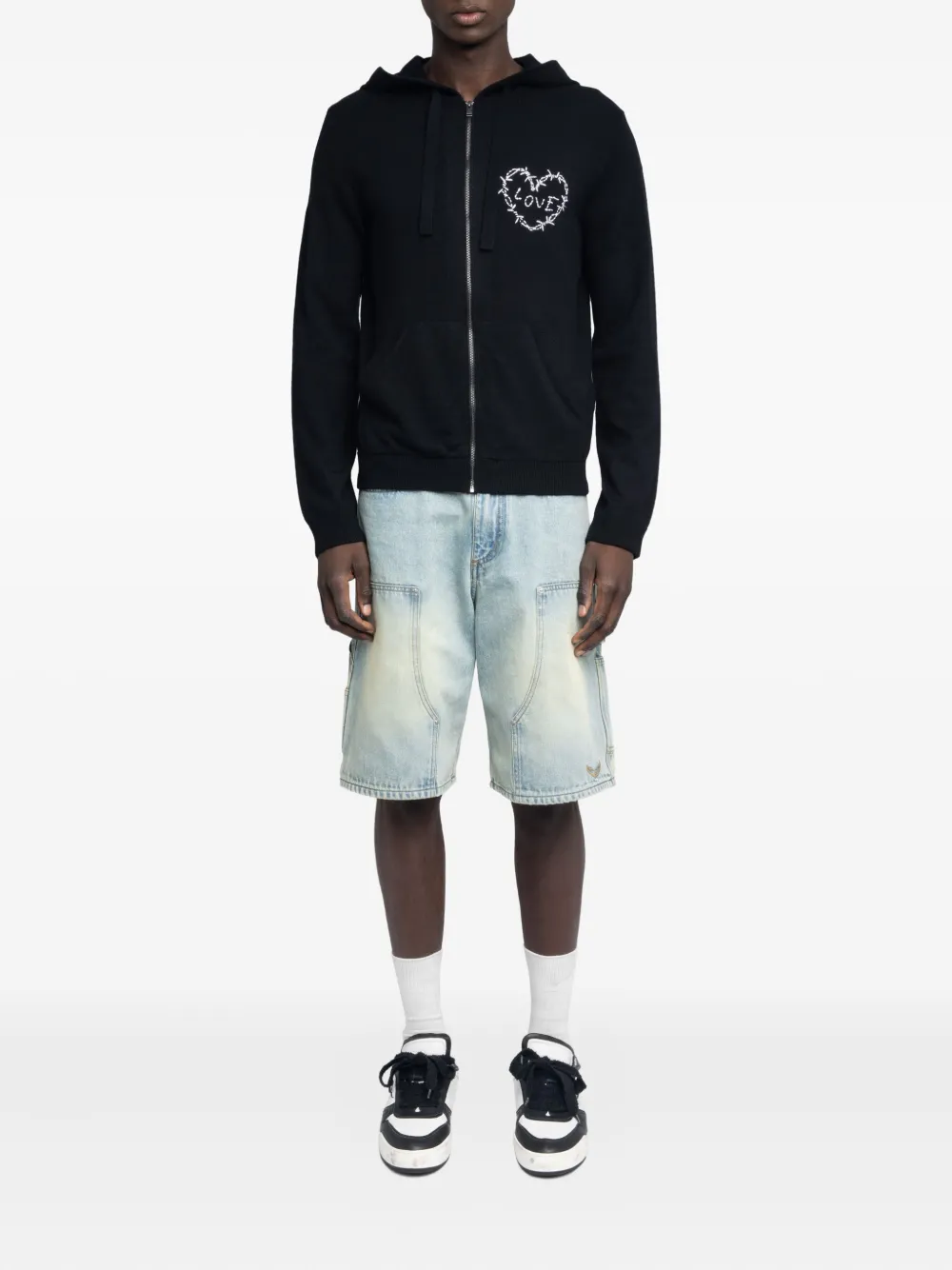 Zadig&Voltaire Clash zip-up hoodie Zwart