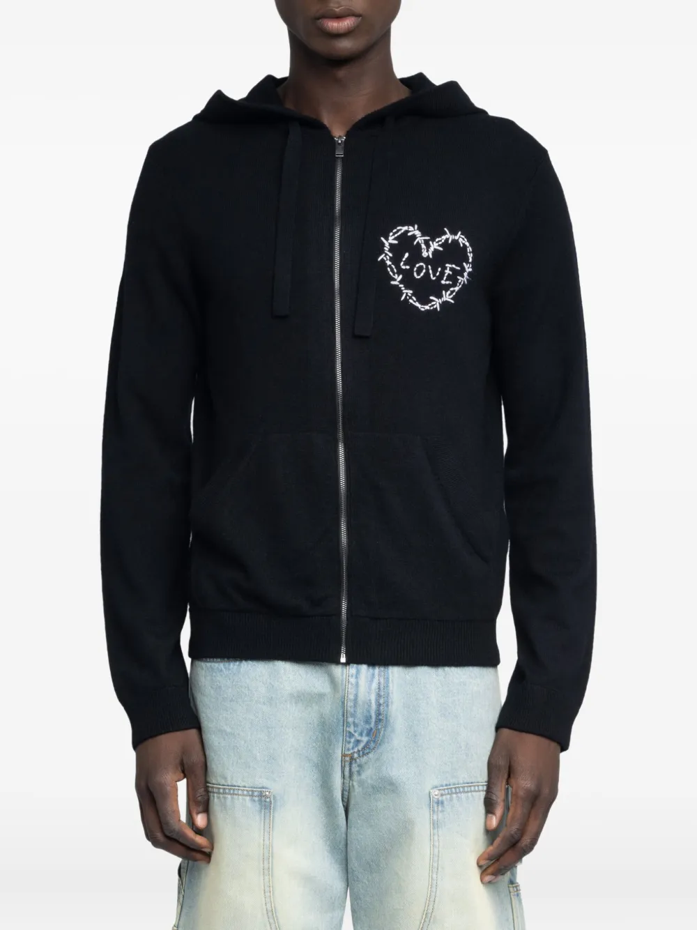 Zadig&Voltaire Clash zip-up hoodie Zwart