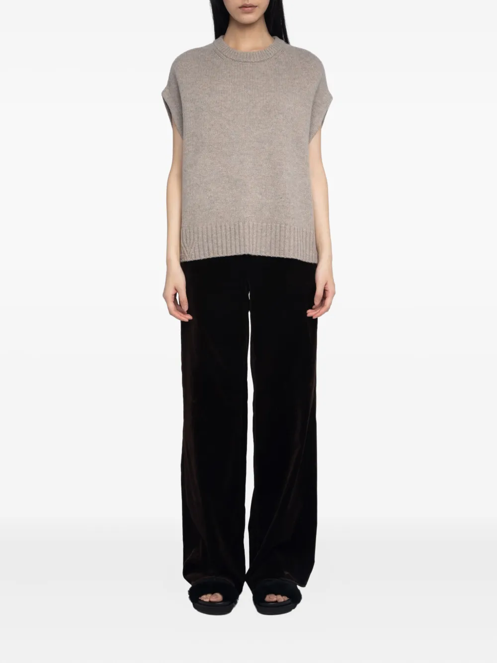 Zadig&Voltaire knitted sleeveless vest Beige