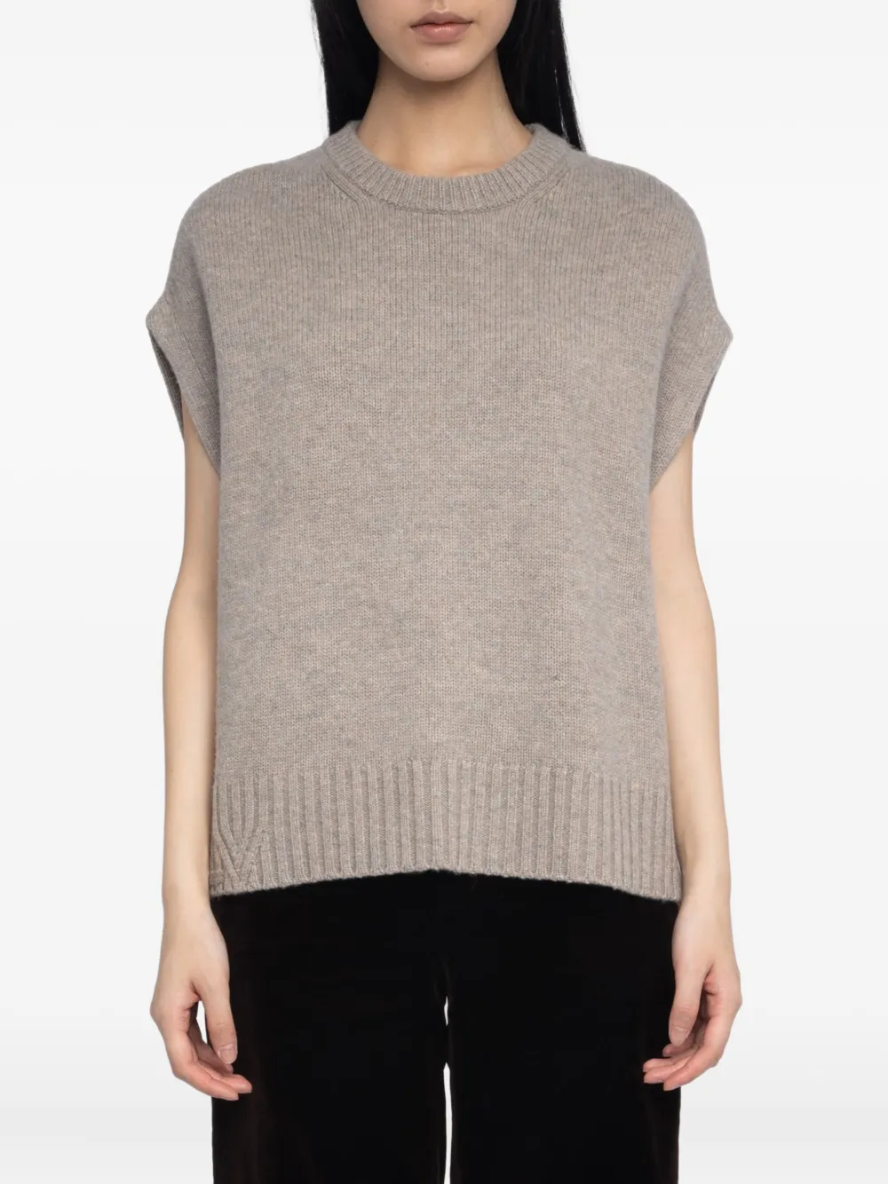Zadig&Voltaire knitted sleeveless vest Beige