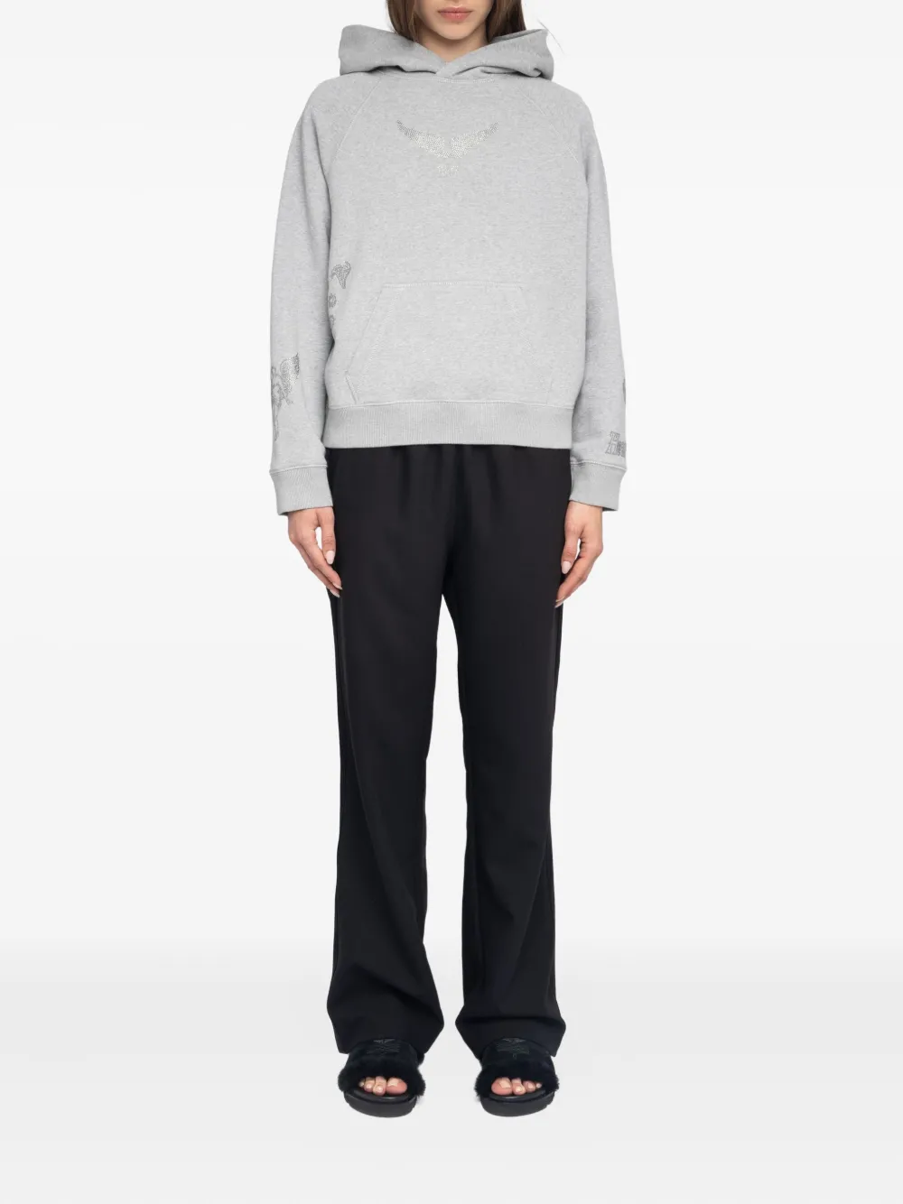 Zadig&Voltaire Georgy crystal-embellished hoodie Grijs