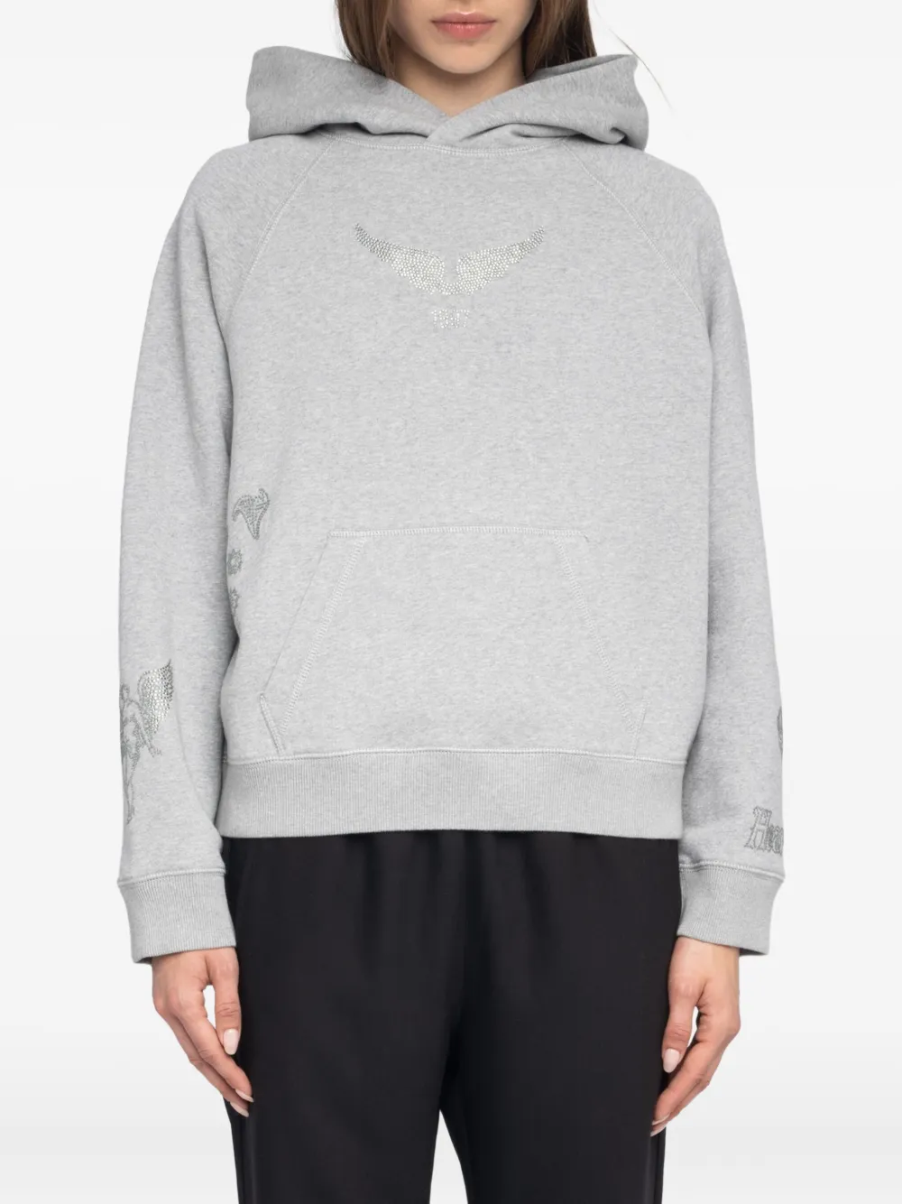 Zadig&Voltaire Georgy crystal-embellished hoodie Grijs