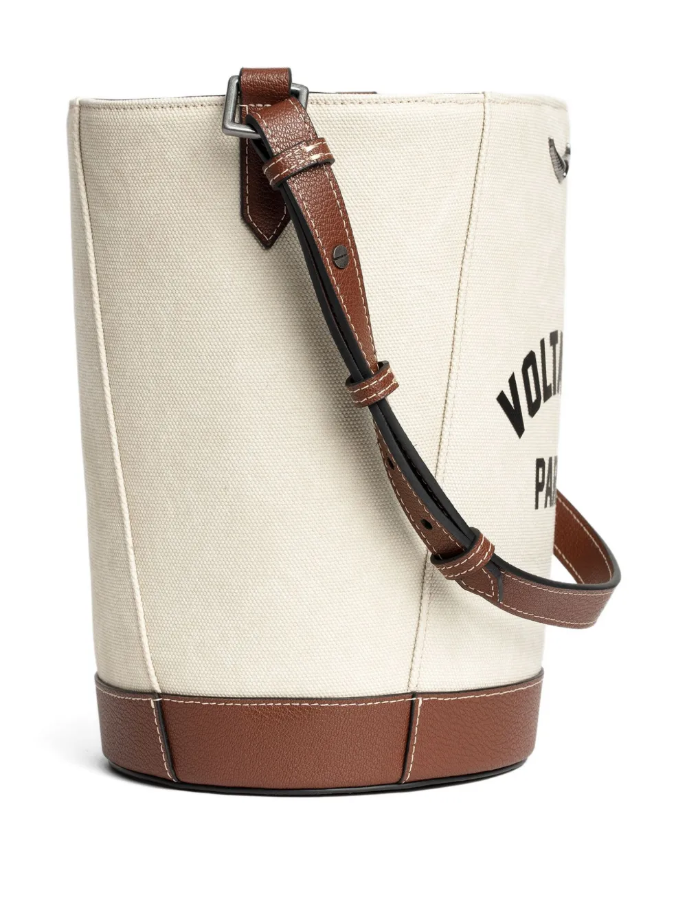 ZADIG & VOLTAIRE LOGO-PRINT BUCKET BAG