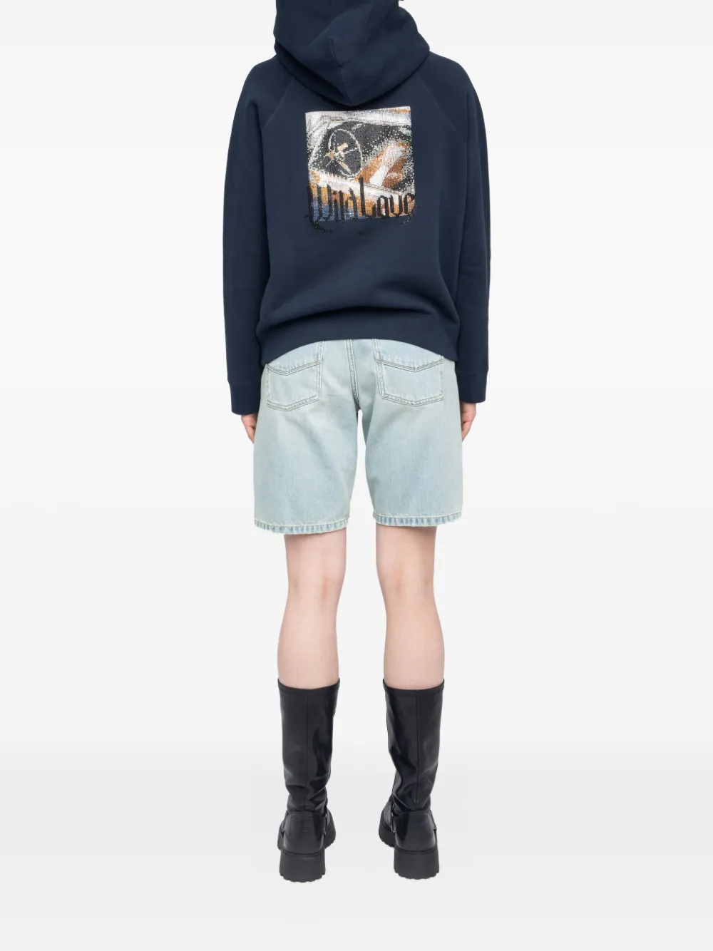 Zadig&Voltaire Georgy rhinestone-embellished hoodie Blauw