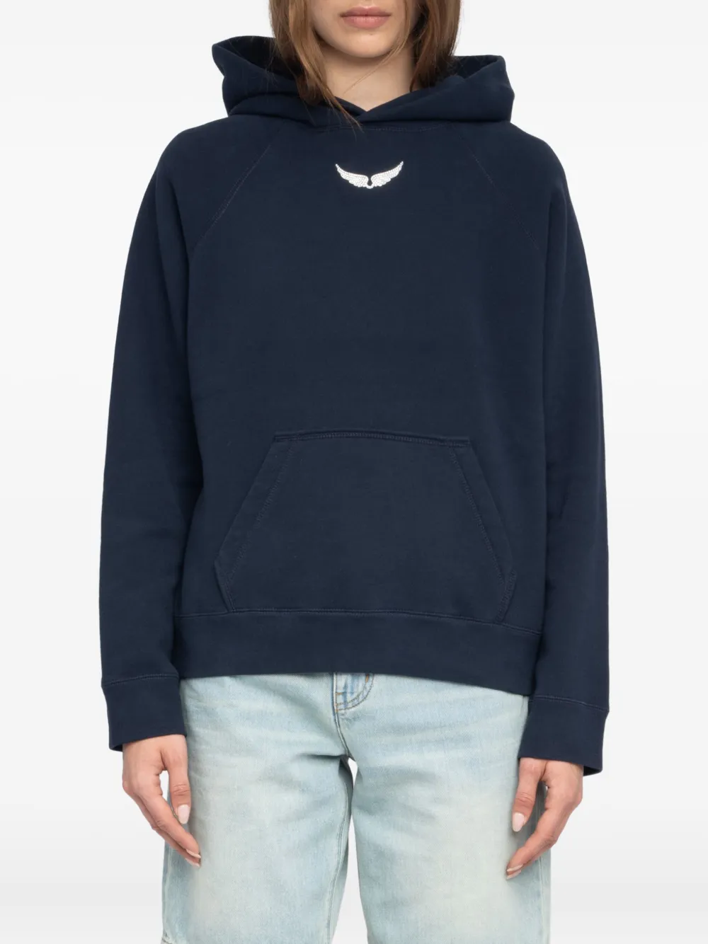 Zadig&Voltaire Georgy rhinestone-embellished hoodie Blauw