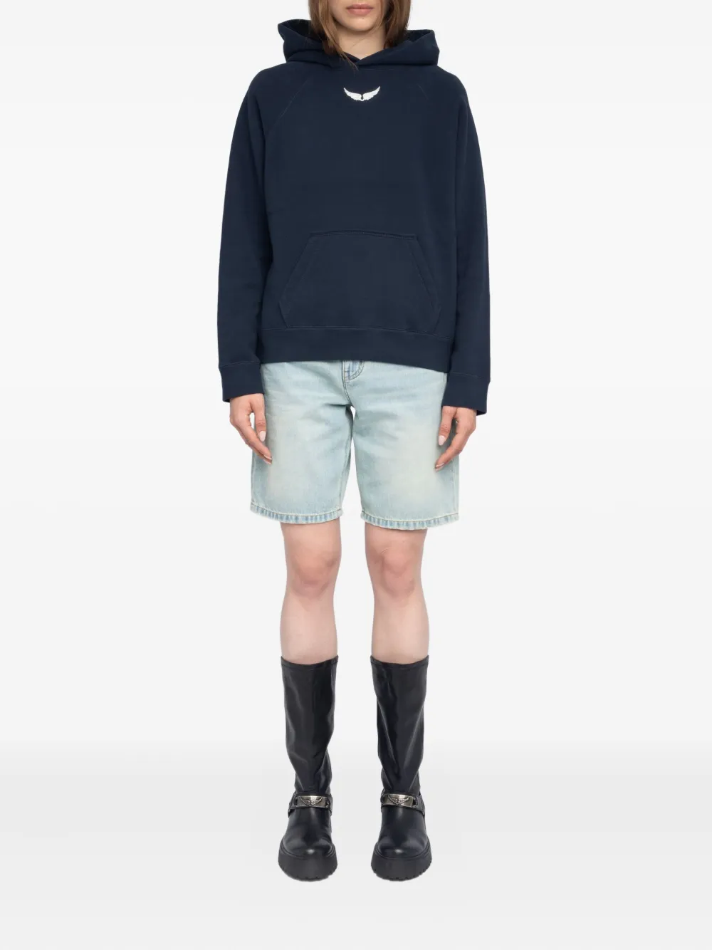 Zadig&Voltaire Georgy rhinestone-embellished hoodie Blauw