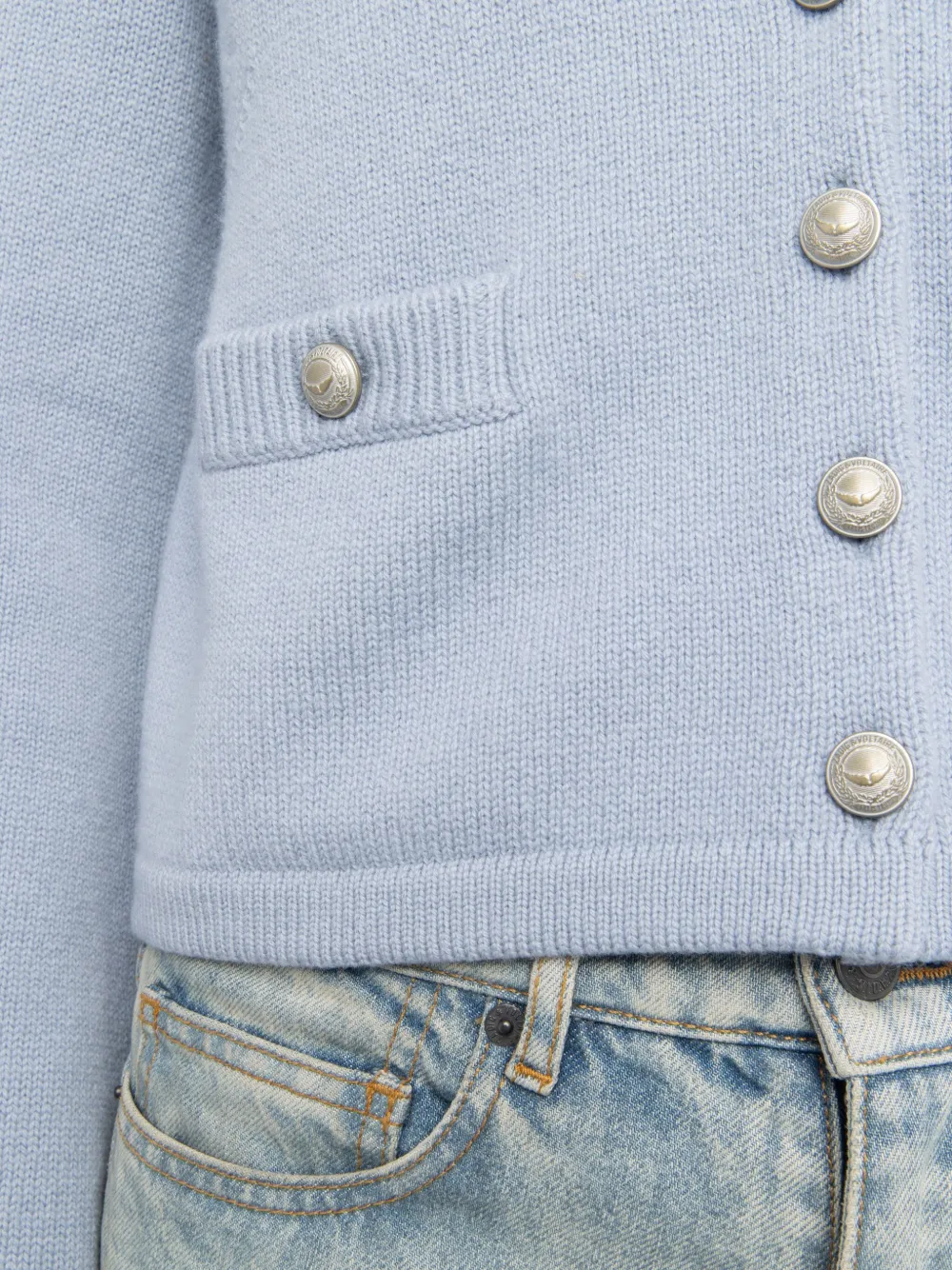 Zadig&Voltaire Kasjmier vest met wijde mouwen Blauw