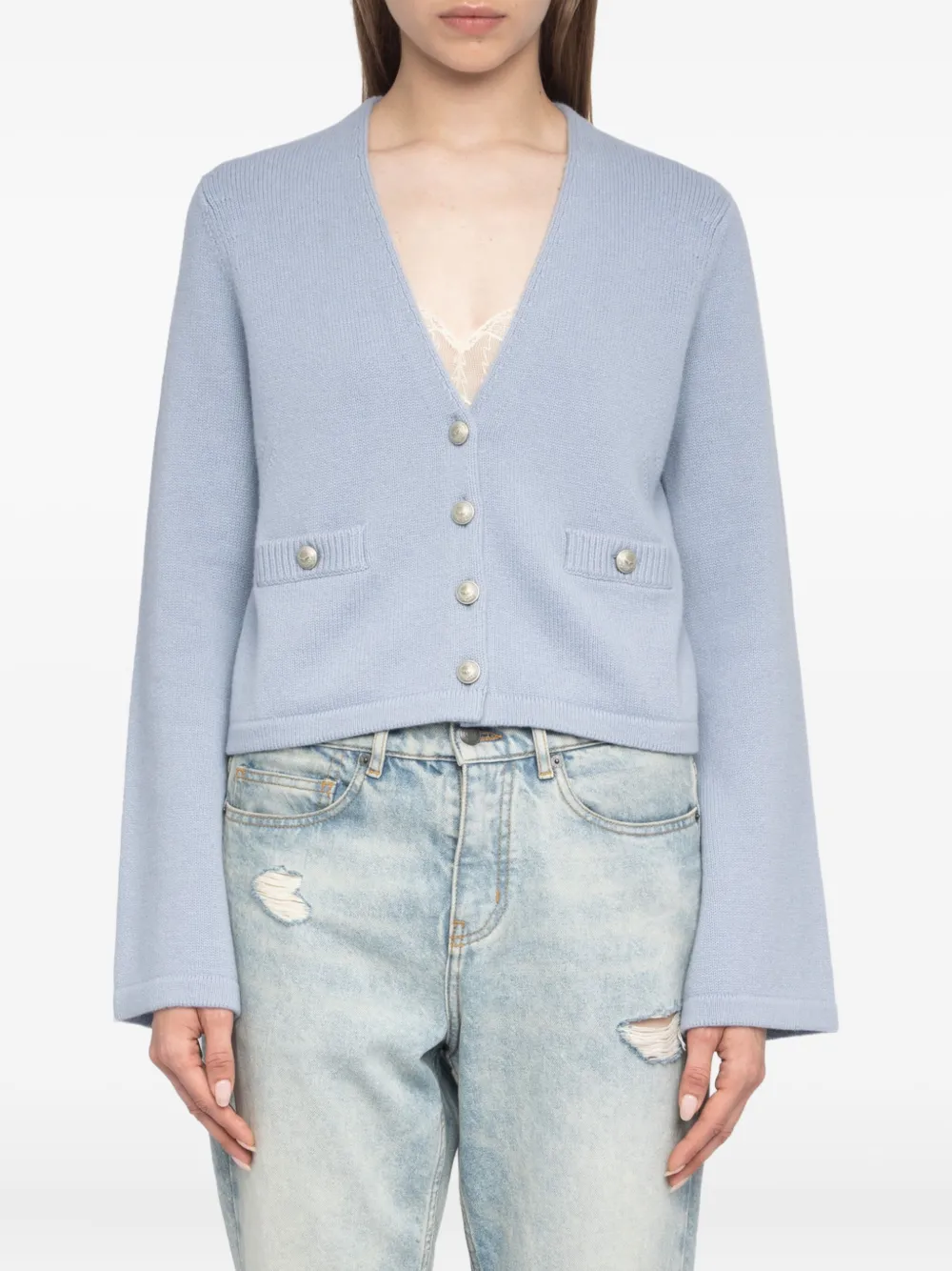 Zadig&Voltaire Kasjmier vest met wijde mouwen Blauw