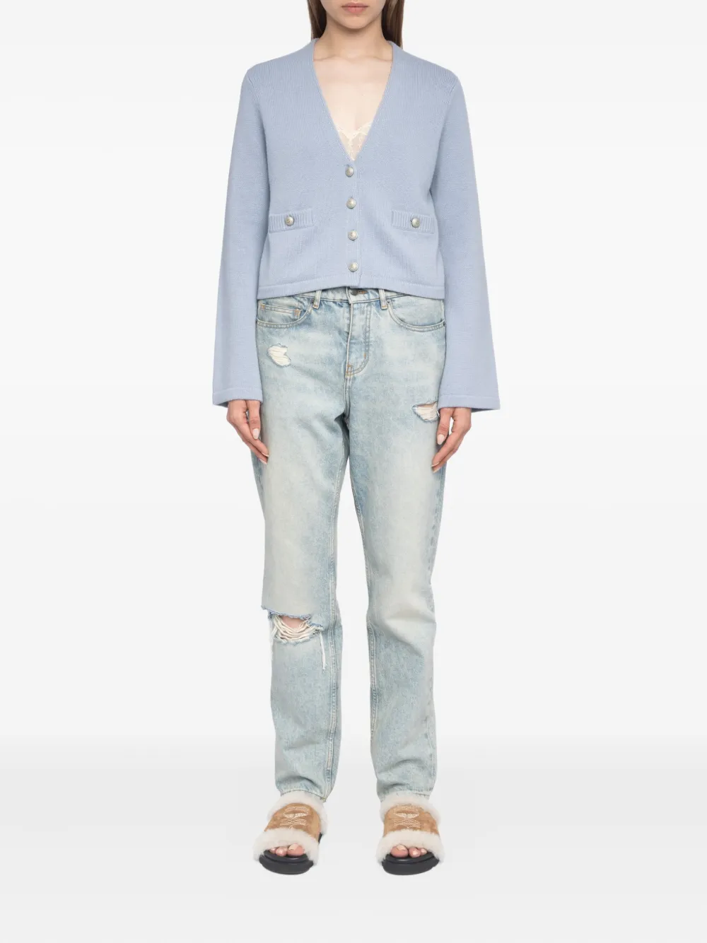 Zadig&Voltaire Kasjmier vest met wijde mouwen Blauw