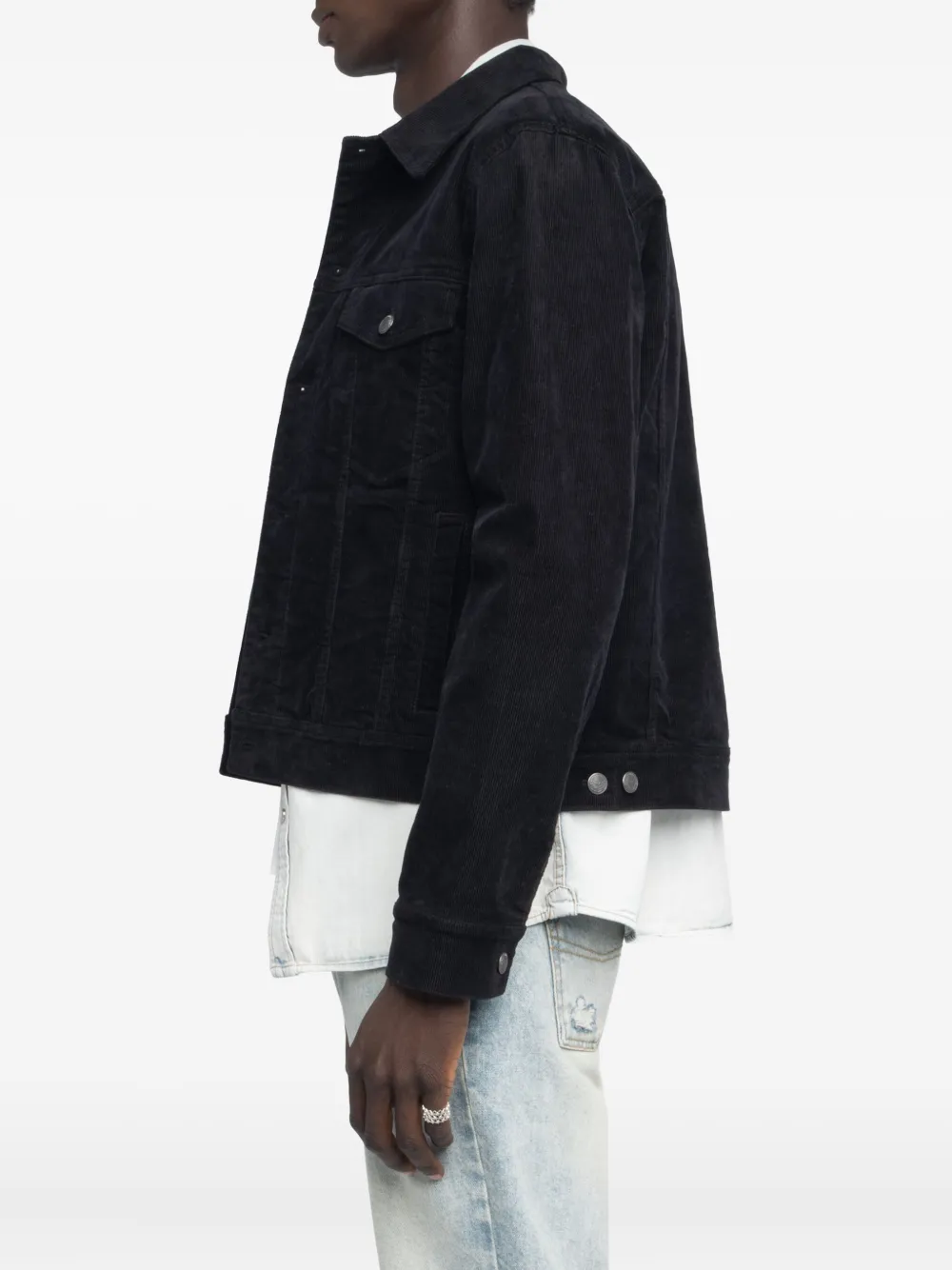 Zadig&Voltaire Bases corduroy button-fastening jacket Zwart