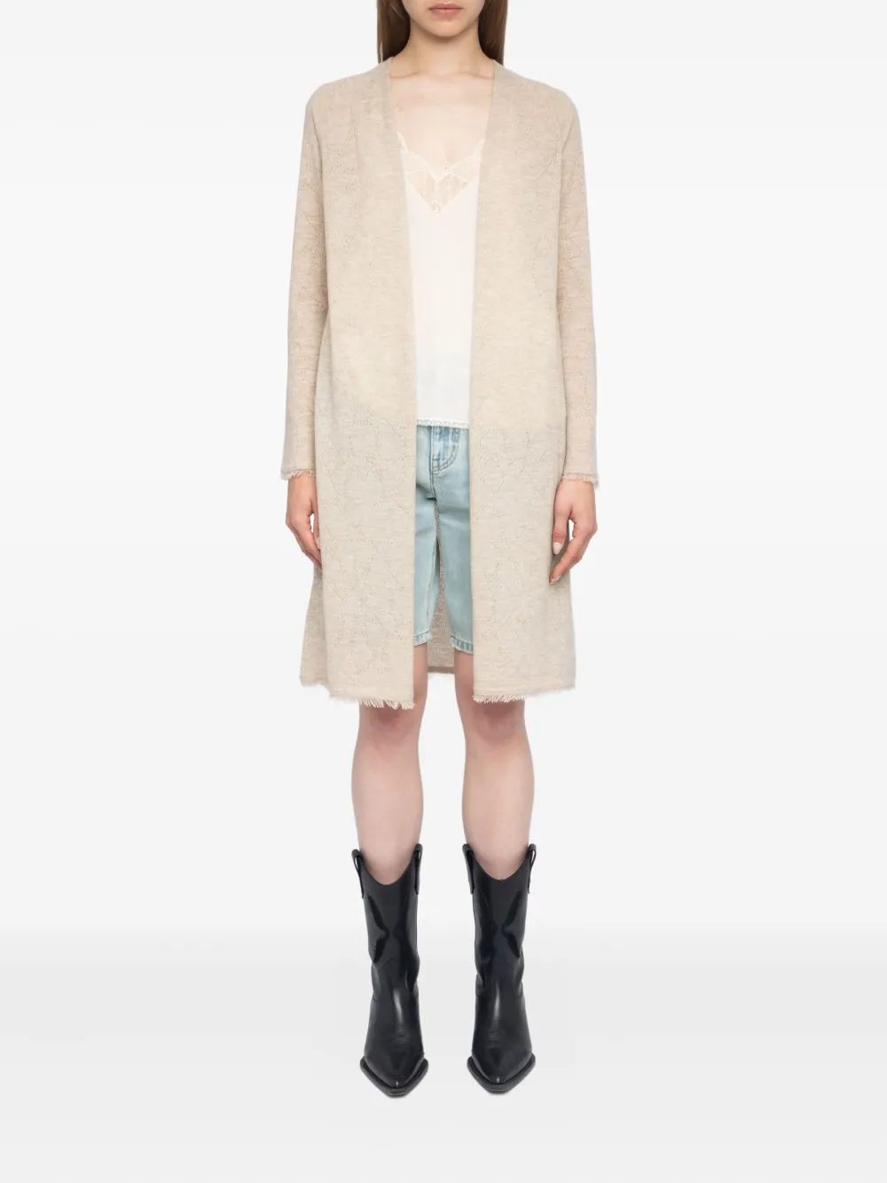 Zadig&Voltaire Vest met pointelle-ster Beige