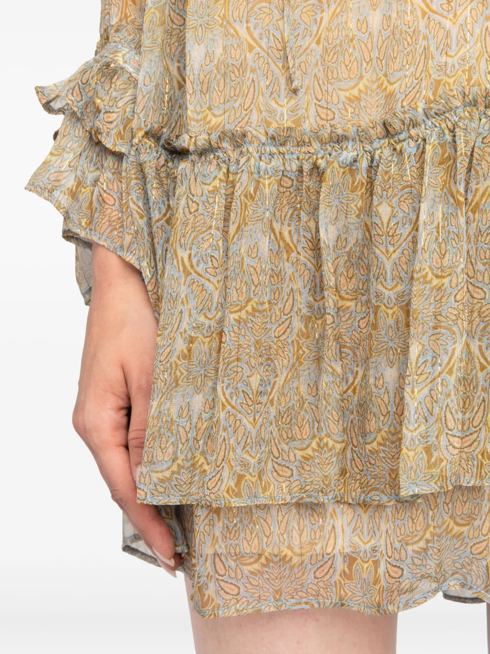 Zadig&Voltaire Ralice paisley ruffled mini dress Beige