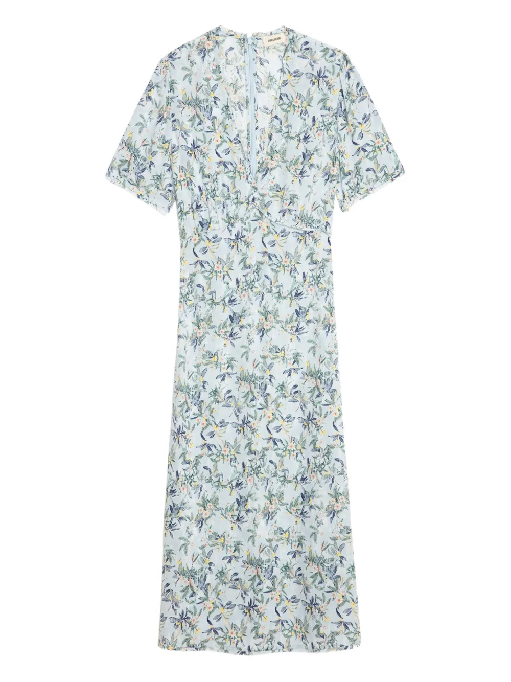 Zadig & Voltaire Womens Rhodral V-neck Floral-print Woven Midi Dress Cloud