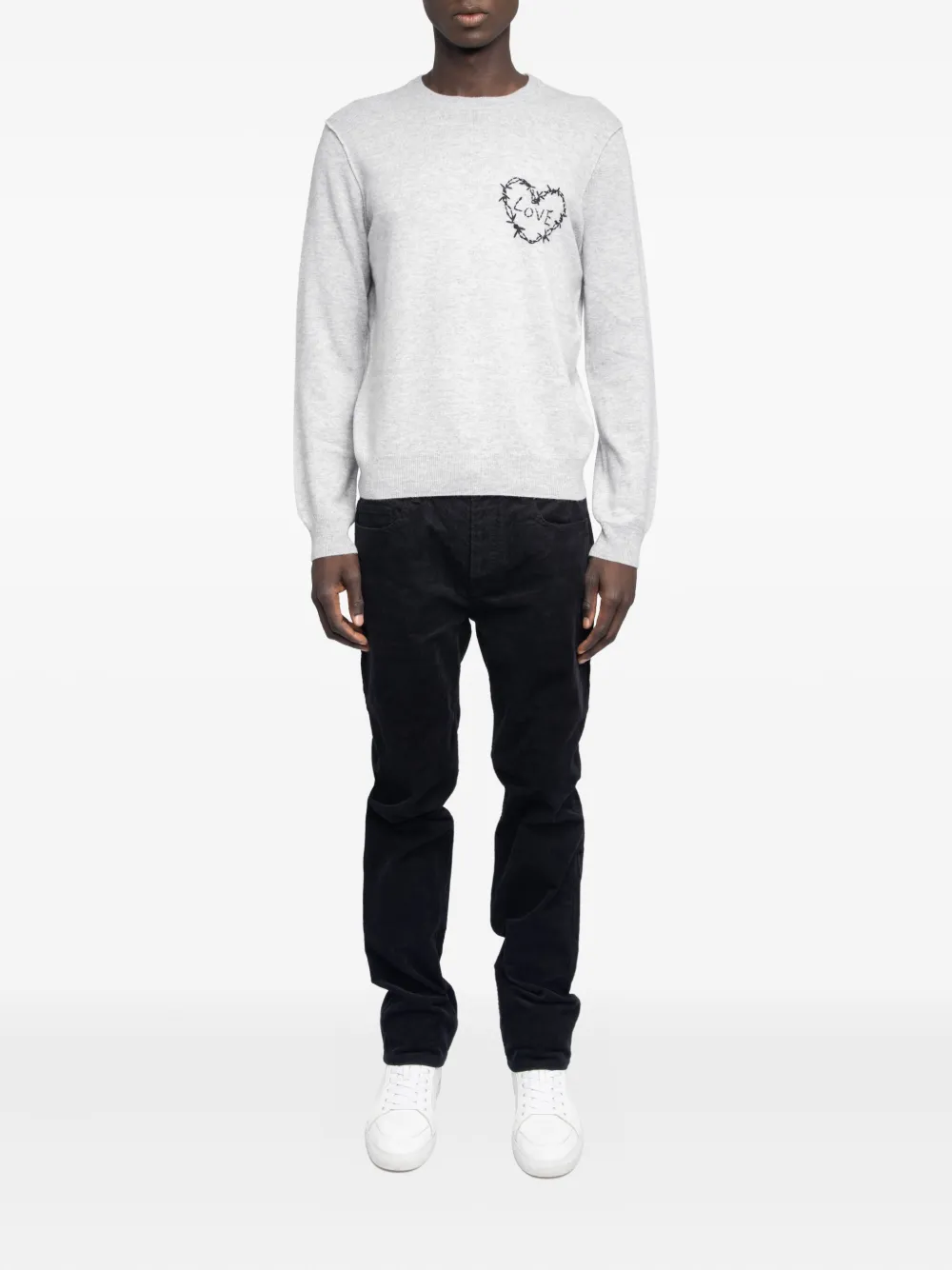 Zadig&Voltaire Kennedy heart barbed-wire detail sweater - Grijs