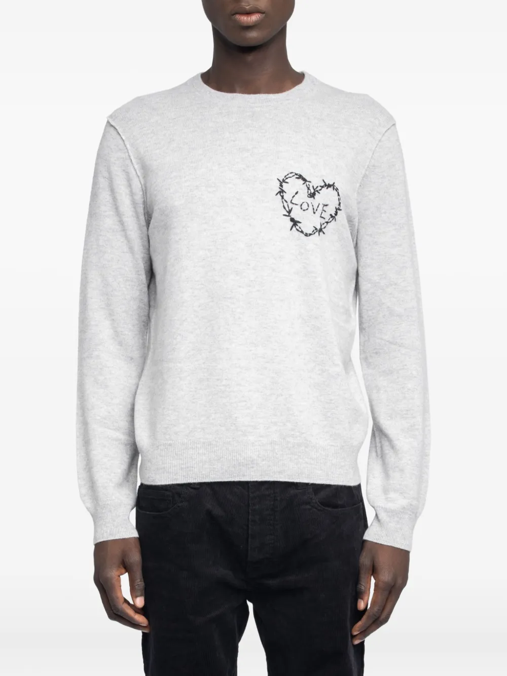 Zadig&Voltaire Kennedy trui met prikkeldraad-detail Grijs