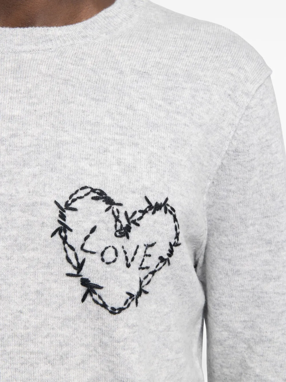 Zadig&Voltaire Kennedy trui met prikkeldraad-detail Grijs