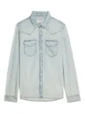 Zadig&Voltaire Saby stud-embellished denim shirt - Blue