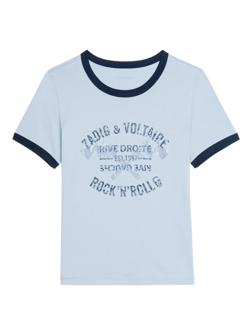 Zadig&Voltaire Woos rhinestone-embellished T-shirt | Blue | Image 1