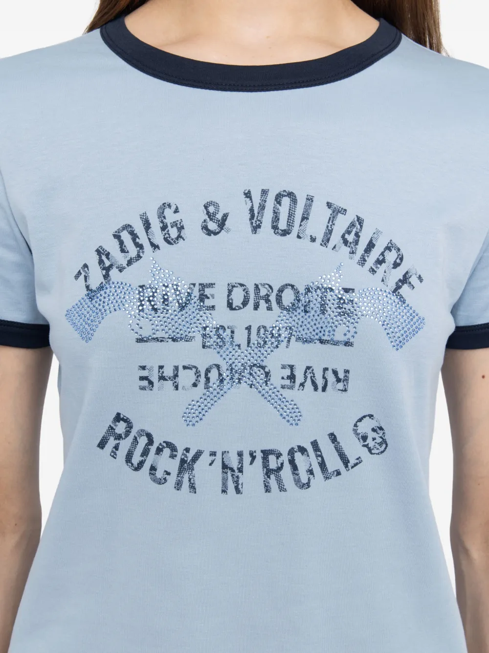 Zadig&Voltaire Woos T-shirt verfraaid met stras Blauw