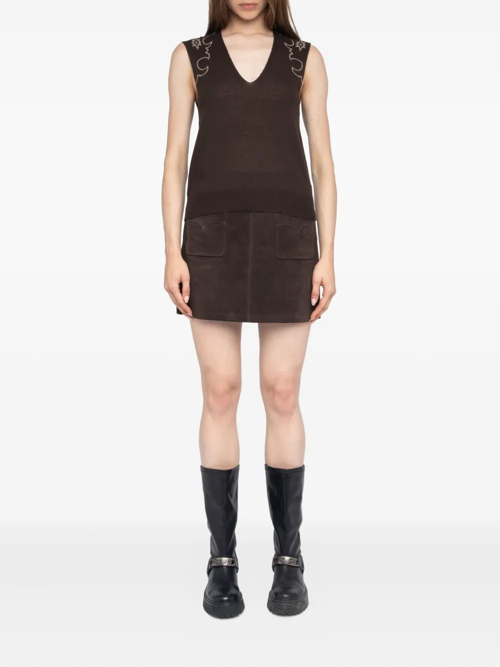 Zadig&Voltaire Mouwloze top Bruin