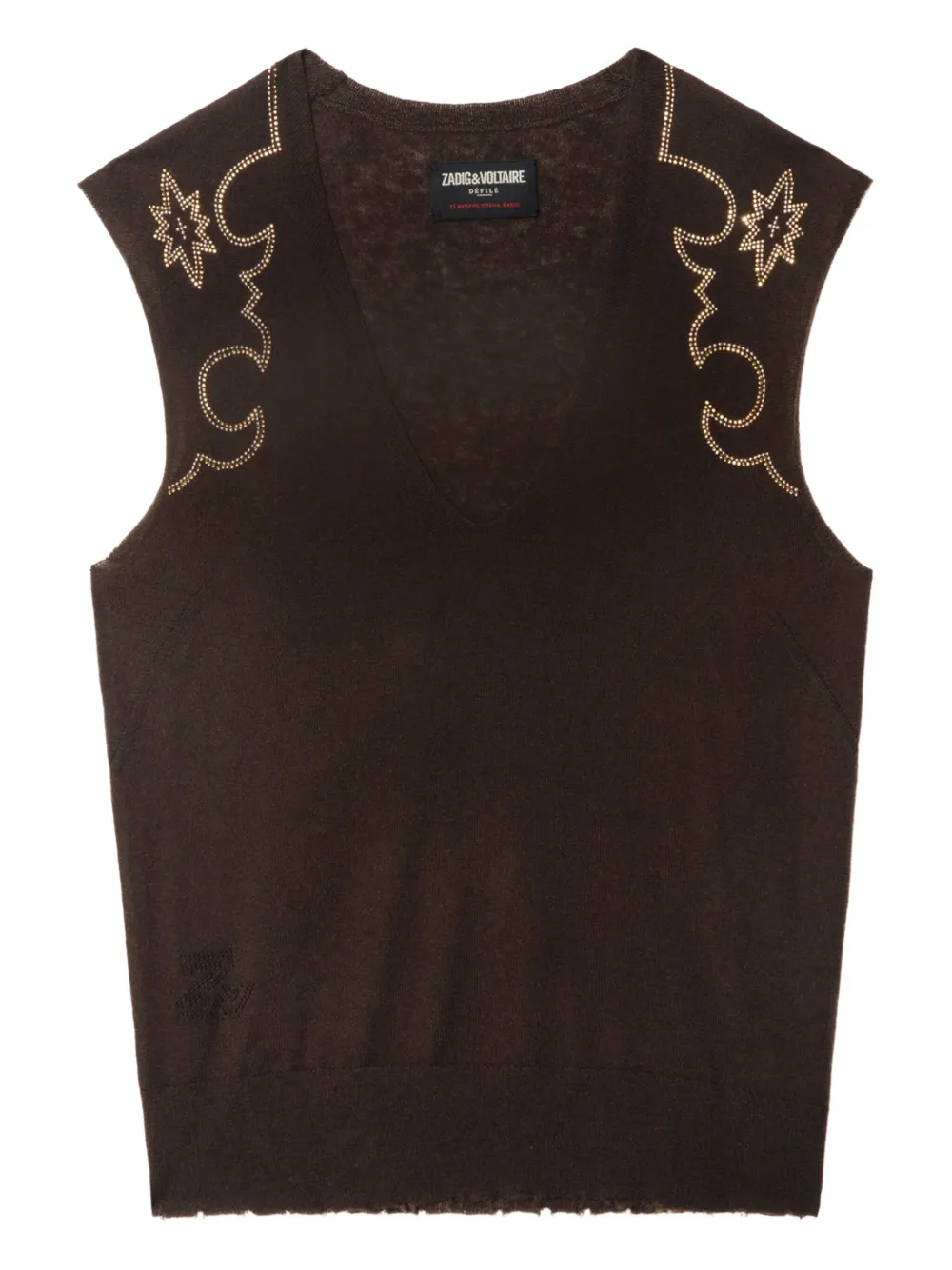 Zadig&Voltaire Mouwloze top Bruin