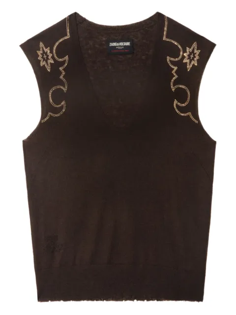 Zadig&Voltaire декорированный топ без рукавов